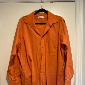 Pierre Cardin Terracotta Long Sleeve Pocket Dress Shirt Sz L 16-16.5 34/35.